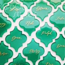 Cocostyles на заказ популярный фонарь форма изумруд die cur дизайн плитка с золотым фольгой для каллиграфа свадебные приглашения