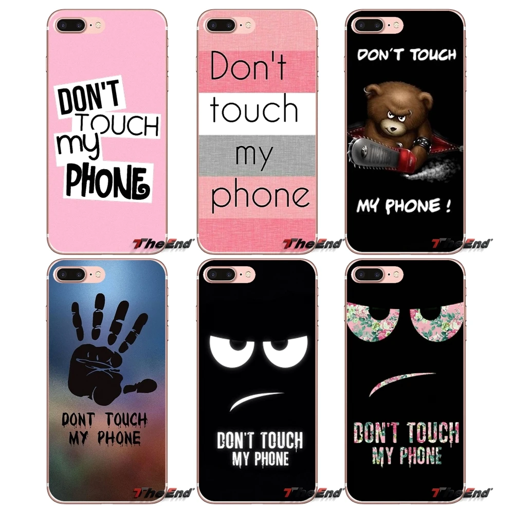 

DON T TOUCH MY PHONE Soft Transparent Cases Covers For Apple iPhone X 4 4S 5 5S SE 5C 6 6S 7 8 Plus 6sPlus 6Plus 7plus 8plus