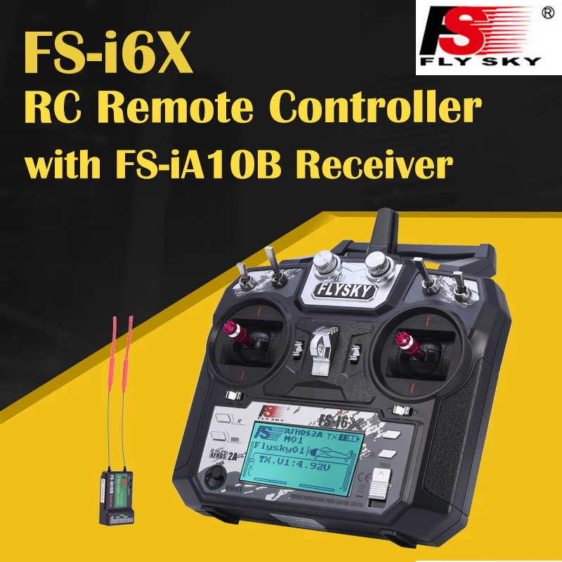 

Original Flysky FS-i6X 2.4GHz 6CH AFHDS 2A RC quadcopter Drone Helicopter Transmitter with FS-IA10B Receiver