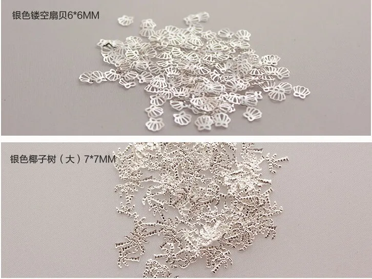 Arte do Unha Jóias de Metal Decoração da Arte para Unhas Lote Adorável Ouro Prata Rebite Concha Parafuso Prisioneiro Liga 3d 10000 Pçs - 12 Strass e decorações