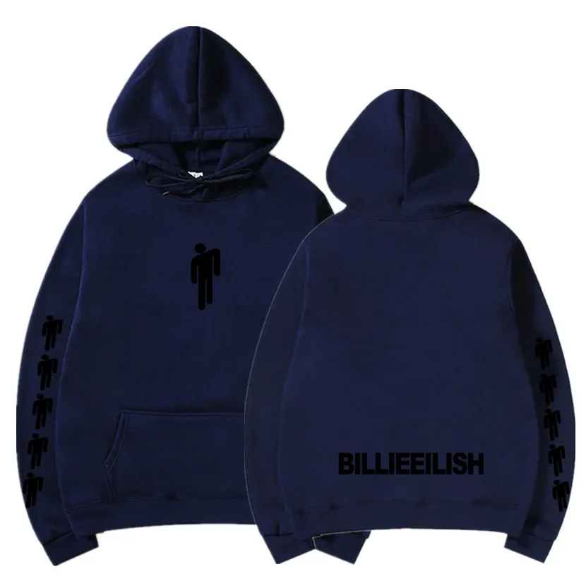 Navy blue 84 Billie Eilish модные толстовки с принтом женские/мужские толстовки с капюшоном и длинным рукавом горячая Распродажа повседневные трендовые уличные толстовки - Цвет: Navy blue 84