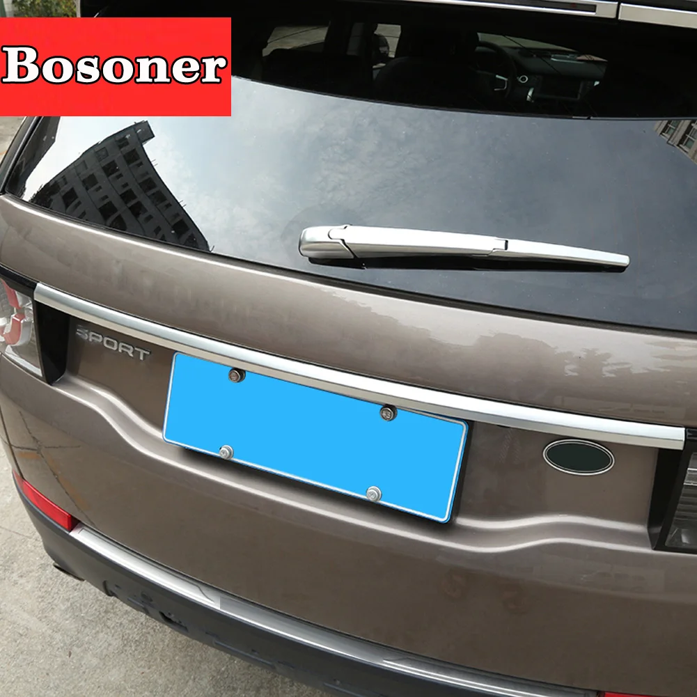 

Car Accessories ABS Chrome Gloss Black Rear Trunk Tailgate Tail Door Lid Strips Trim For Land Rover Discovery Sport 2015-2018