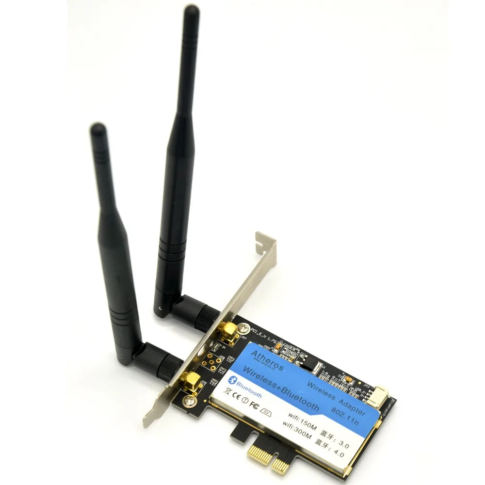 WoWoLink Atheros AR5B225 AR9485 150 Мбит/с PCI E Express Настольный беспроводной WiFi адаптер+ Bluetooth 4,0 AR3012 для Windows XP/7/8/10