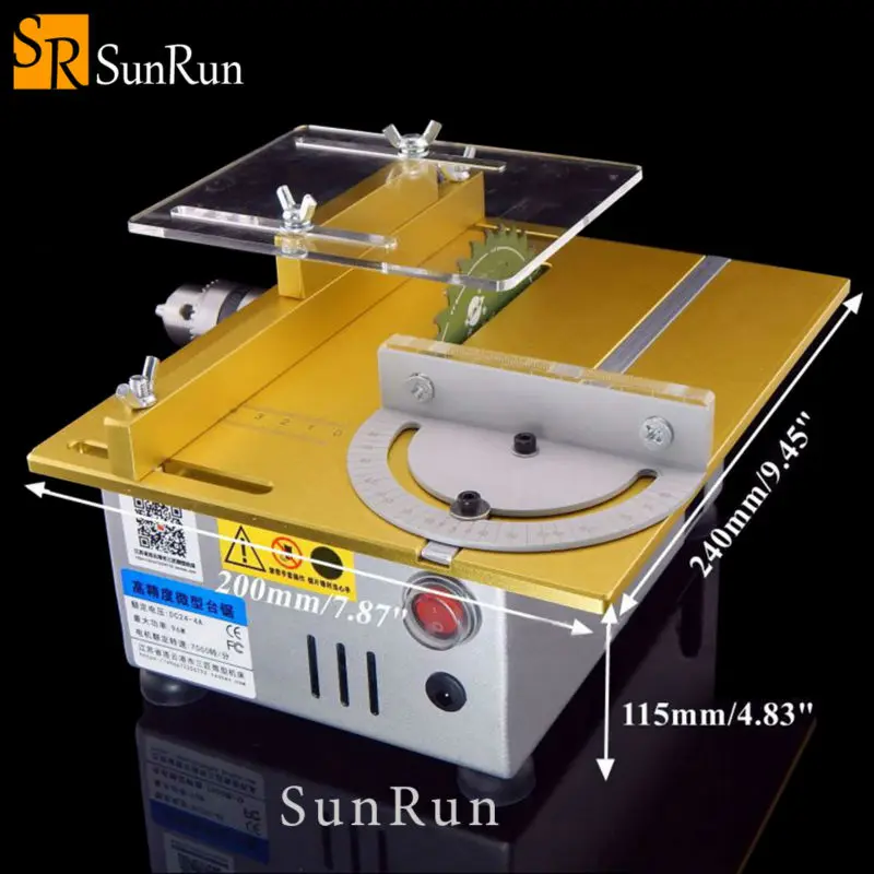 Multifunction Mini Table Saw Handmade Woodworking Bench Lathe Electric Polisher Grinder DIY Model Cutting Saw 7000RPM B12 Chuck