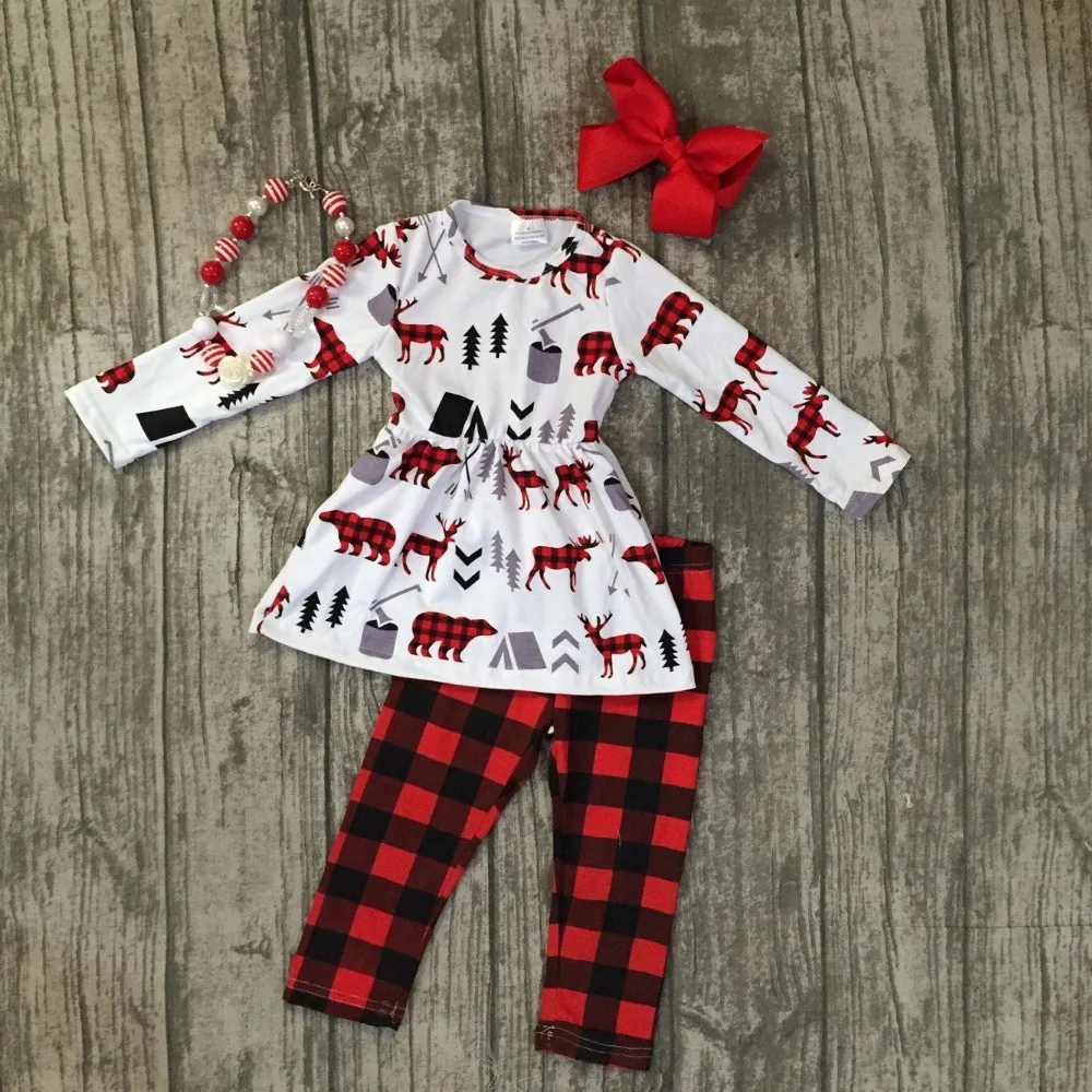 baby girls winter OUTFITS girls MOOSE top with long pant clothing girls