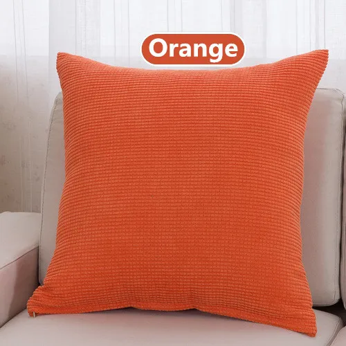 1 шт. 43*43 см, однотонная Вельветовая ткань, наволочка для подушки, наволочка для сидения автомобиля, домашний декор, диванная кровать, декоративная наволочка 40094 - Цвет: Orange