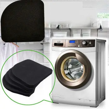 

4pcs/set Black Refrigerator Anti-vibration Pad Mat For Washing Machine Shock Pads Non-slip Mats Set Bathroom Accessories