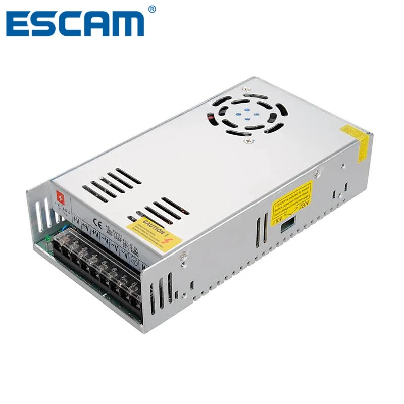 ESCAM AC85-265V To DC12V 40A 480W Драйвер импульсного источника питания для камеры