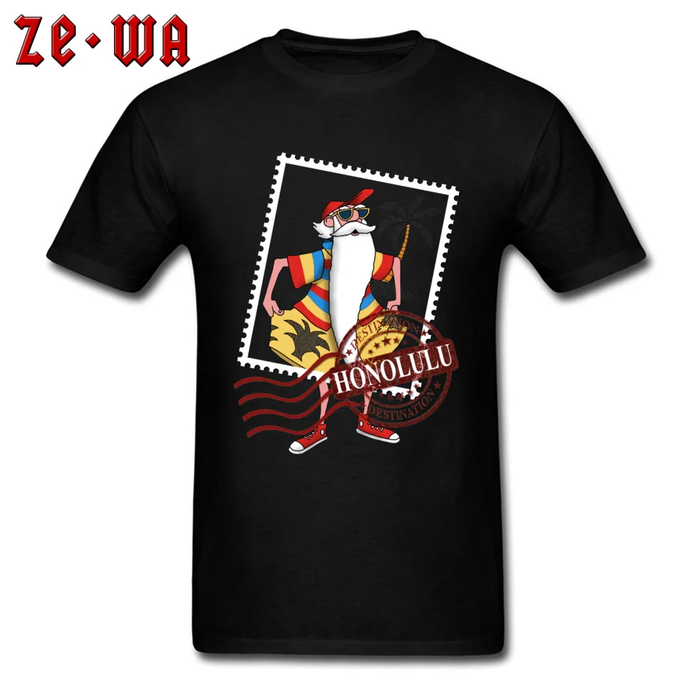 

Hawaii Honolulu Santa Roshi T Shirts Poster Stamp 3D Funny Print New Tshirts Dragon Ball Beach Surfer Cartoon T-Shirt Men 2019