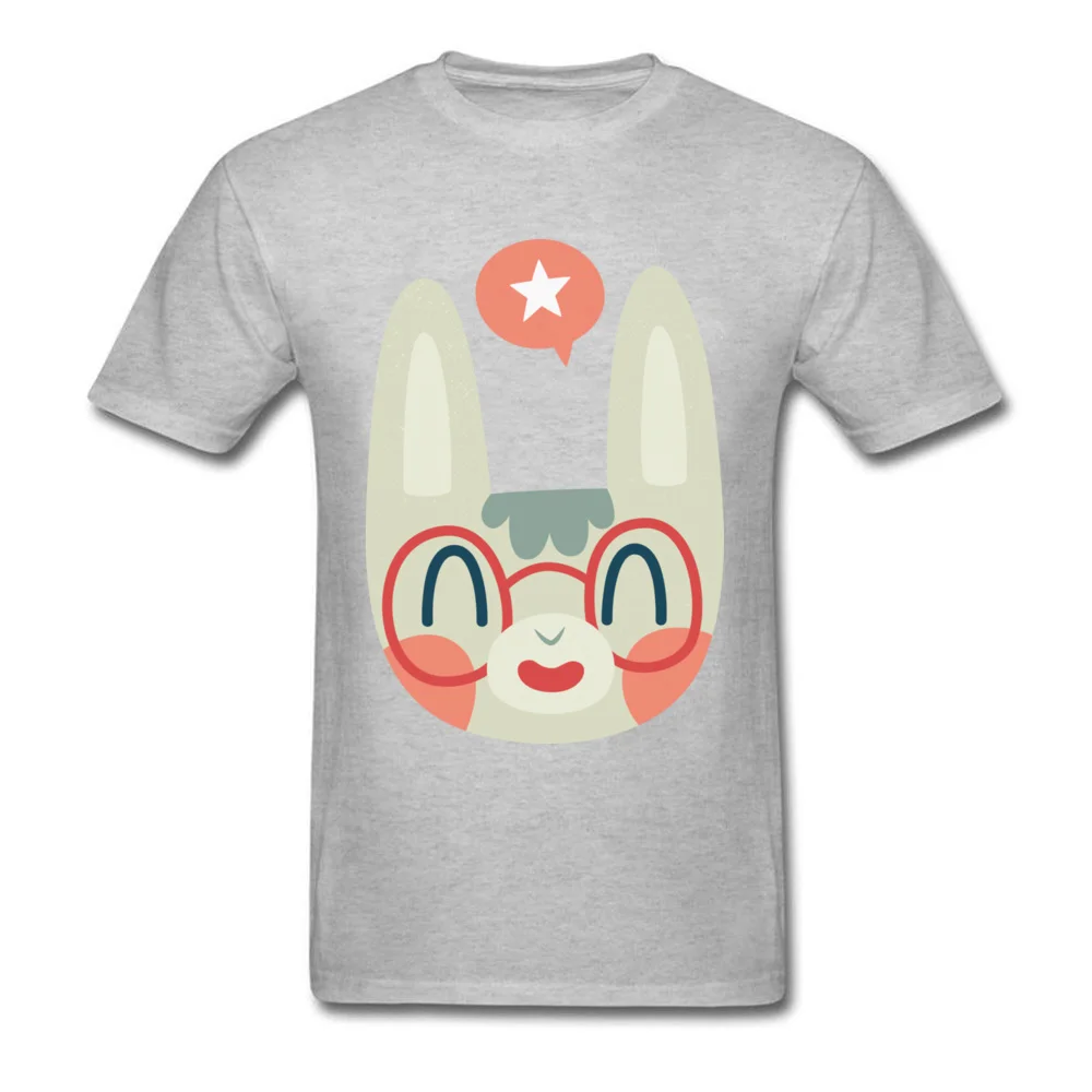 Cute Green Bunny Wearing Glasses_grey