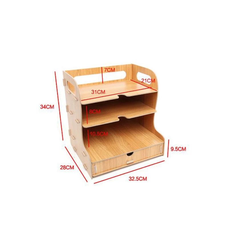 

2019 Fashion Wooden Office Desktop Storage Box Information File Magazine Rack Small Ticket Printer Home Decoration Furnishing