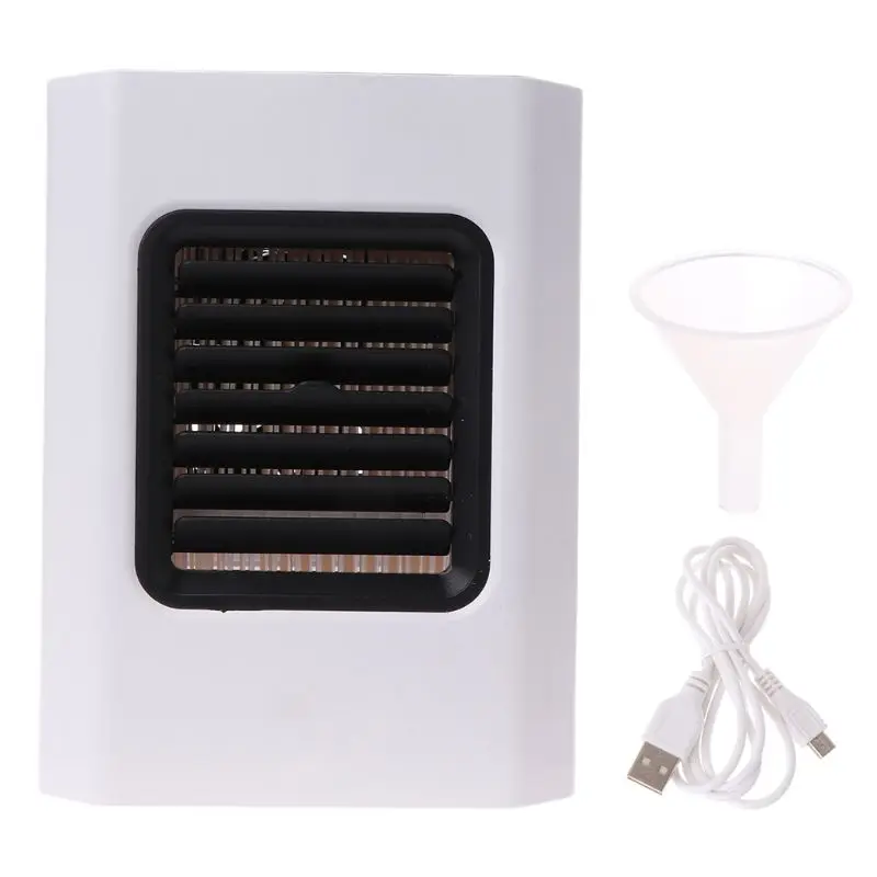 

Mini Portable USB Air Cooler Handheld Air Conditioner Fan Humidifier with LED Night Light for Home Room Office Desktop