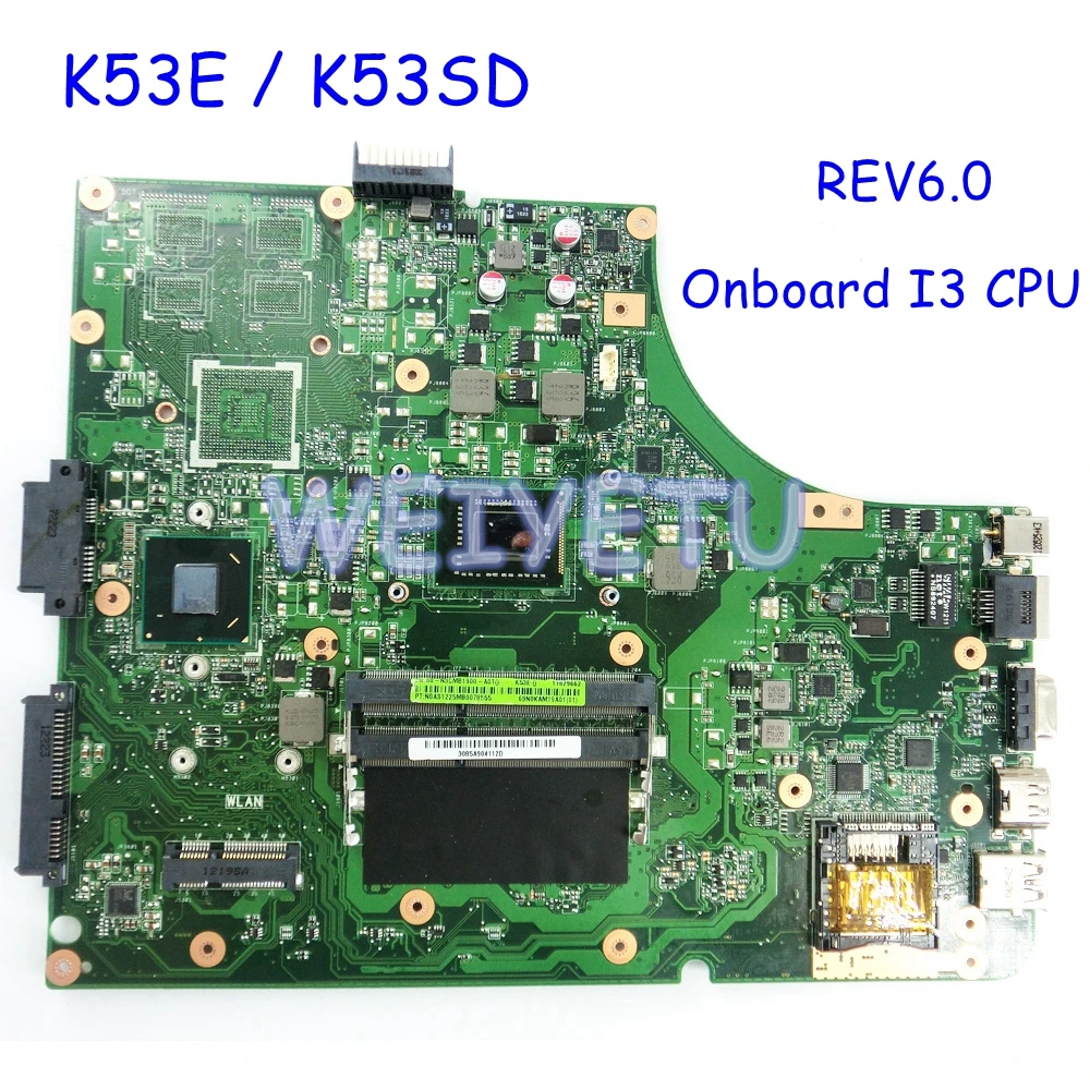 K53E K53SD Mianboard REV6.0 для ASUS A53E A53S K53E K53S K53SD X53S материнская плата для ноутбука HM65 платы 100% работы