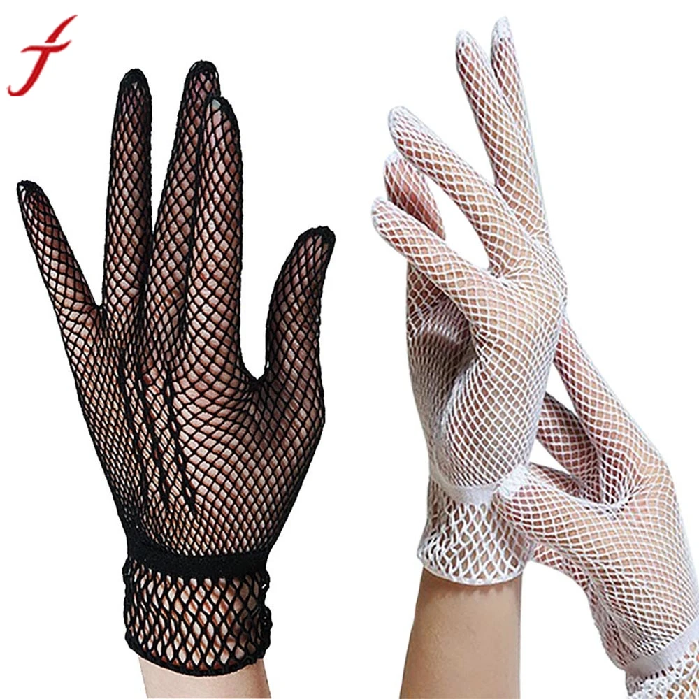 

2019 Fashion Fishnet Gloves Women Summer UV-Proof Driving For Thin Gloves Mesh Black White Luva Motociclistasmart phone gloves