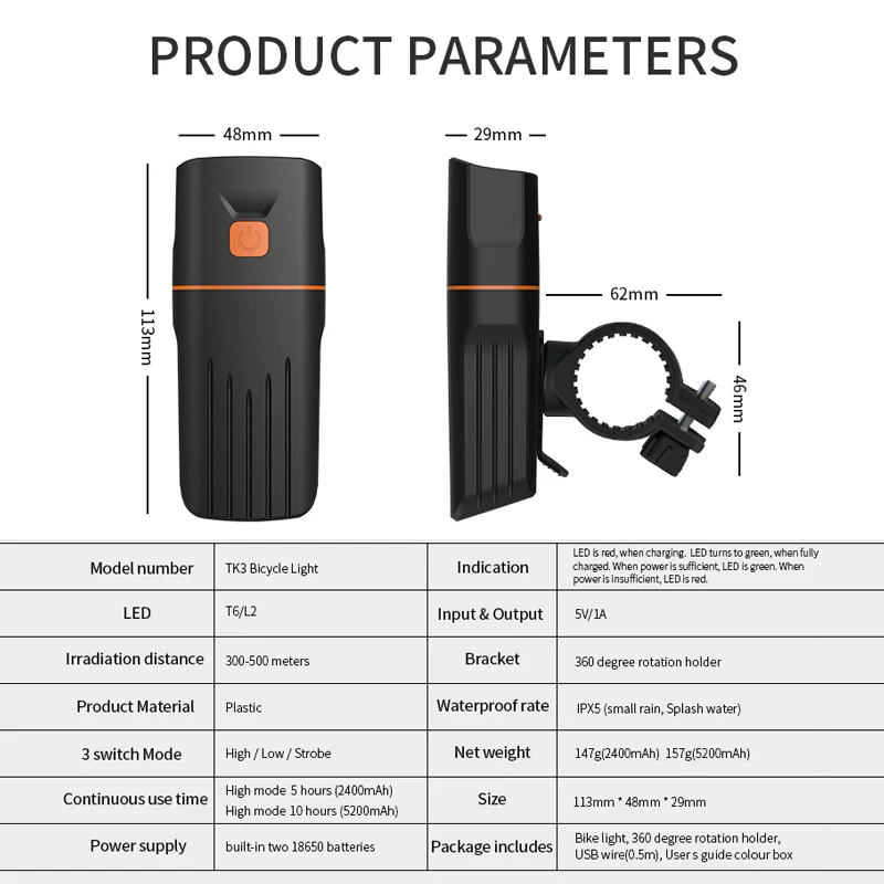 Top Waterproof T6 LED Front Bike Headlight 3 Modes USB Rechargeable Bicycle Light Power Bank Function Built-in Batteries Torch 8 Top Waterproof T6 LED Front Bike Headlight 3 Modes USB Rechargeable Bicycle Light Power Bank Function Built-in Batteries Torch 8