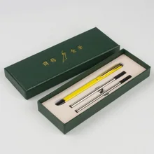 Роскошная качественная желтая металлическая брендовая тяжелая ручка для бизнеса, офиса, среднего размера, Ручка-роллер, новые ручки для школьников