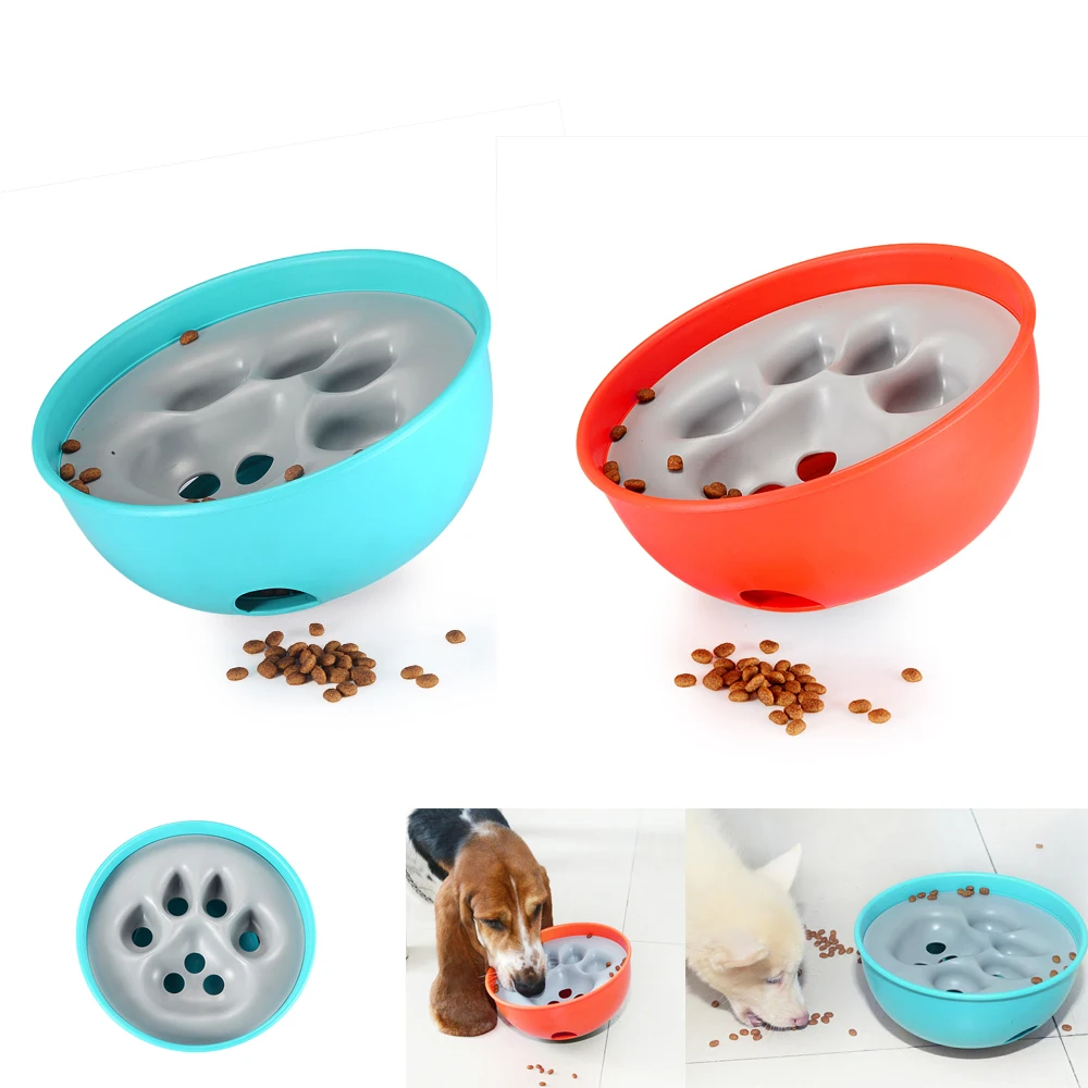 

QQQPET BPA Free Dog Bowl Part Bowl Part Puzzle Pet Leaking Bowl Anti-Choke Slow Eat Healthy Leaking Bowl Feeders