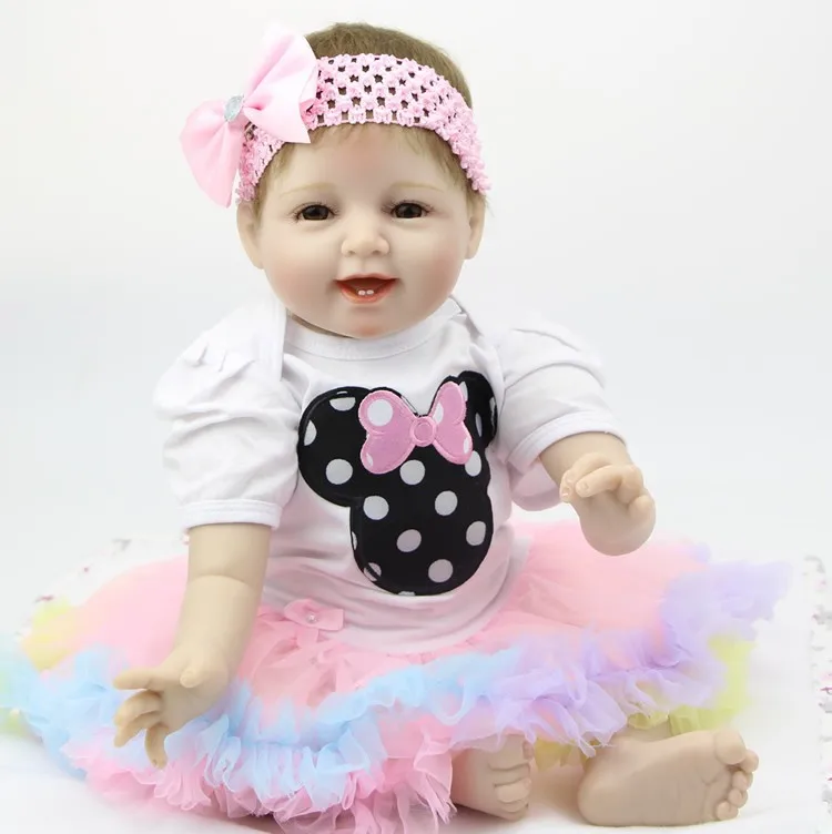 

Reborn Baby Girl Dolls 22inch 55cm soft silicone baby dolls toys gift bebe original reborn bonecas menina poupee enfant