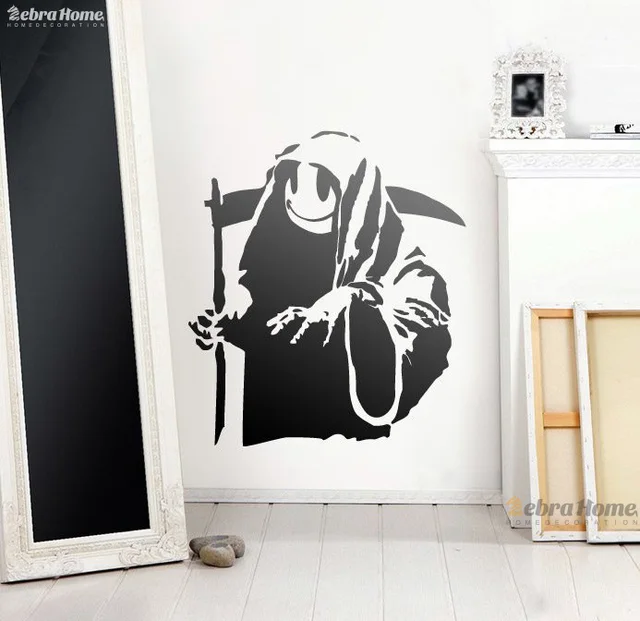 Us 8 19 Banks Smiling Face Death Wall Sticker Sitting Room Bedroom Home Decoration Decals 60 X68cm Mural Wallpaper In Wall Stickers From Home