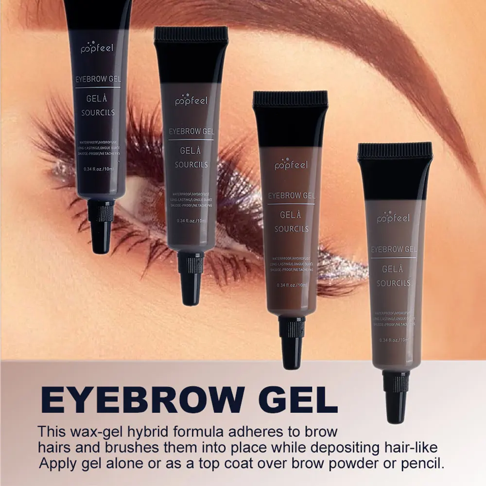 Professional Eyebrow Enhancer Makeup Henna Eyebrow Gel 4 Color Black Brown Waterproof Liquid Eye Brow Cream Cosmetics 10ml
