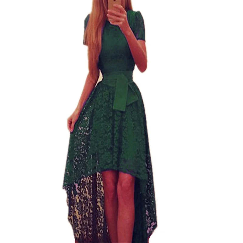 

Sexy Womens Elegant Short Sleeve Long Floor-Length Lace Maxi Cocktail Party Ball Prom Gown Formal Dress Vestido De Festa