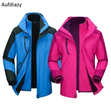 Aufdiazy мужские и женские куртки 3 в 1 зимние водонепроницаемые флисовые внутри термальные уличные походные альпинистские охотничьи пальто 5XL IM010