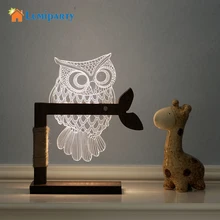 Деревянный Сова светодиодный 3d-ночник визуальный светодиодный ночник для домашнего стола ночник для детского подарка USB настольная лампа ночник