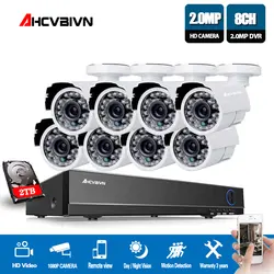 1080P система видеонаблюдения Открытый видео набор безопасности AHD 8CH DVR система 8 X AHD 1080P 2.0MP камера наблюдения комплект 8 каналов