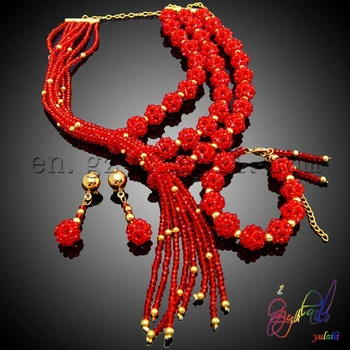 

2017 New Indian Beads Jewelry Sets New Arrival Party Statement Necklace Bracelet Sets Wholesale Women Jewelry Sets