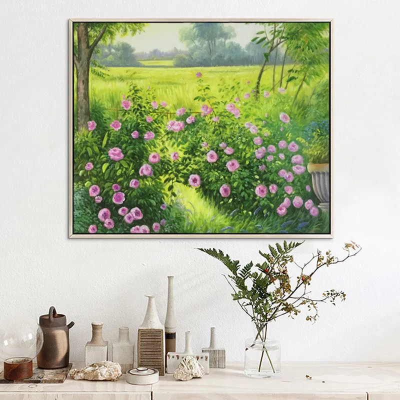 Пейзаж масляная живопись на холсте Цветочное поле текстура quadros caudros decoracion