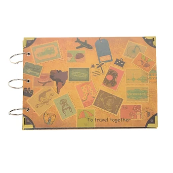 

DIY Handmade 10 Pcs 20 Pages Black Pages Vintage Stamp Cover Photo Album Wedding Vintage Travel Theme Photo Album