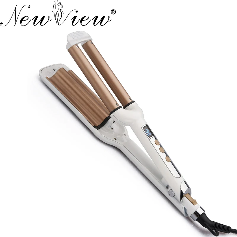 

NewView Digital Hair Curling Iron LCD Hair Curler Ceramic Styler Professional Triple Barrel Anion Styling Tools