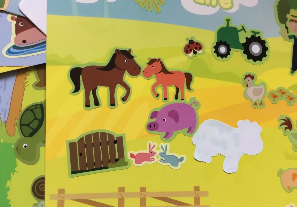 Более 145 шт многоразовый Набор наклеек с 5 сценами для детей Детские классические игрушки, наклейки для рисования скрапбукинга настенные украшения для дома