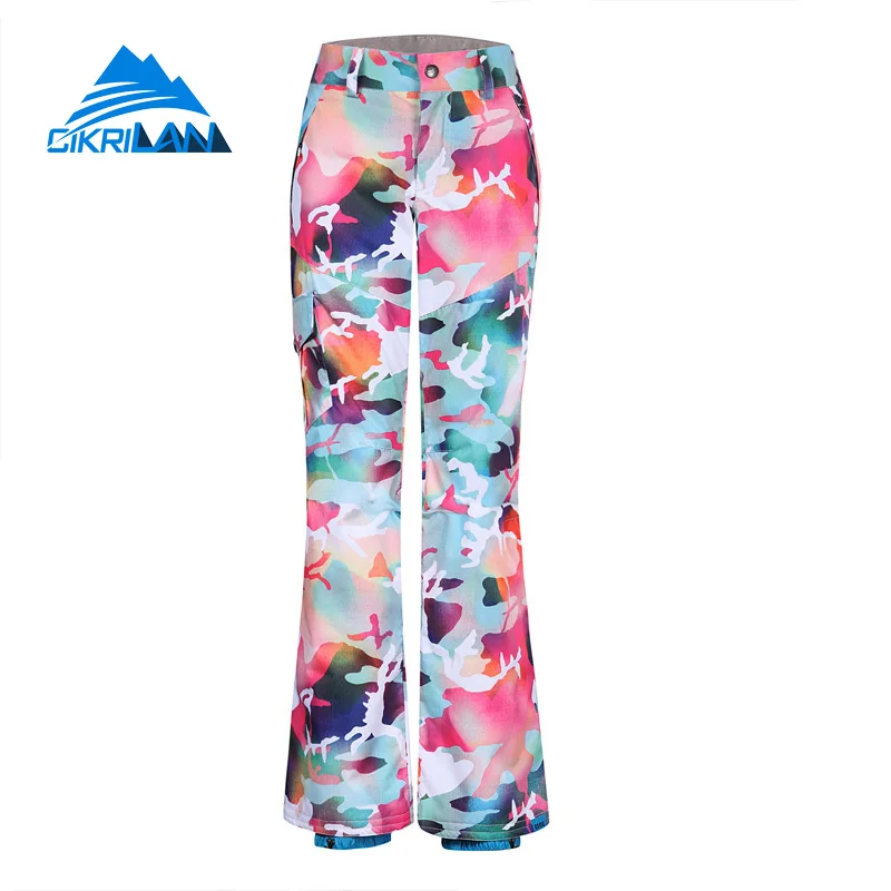 

High Quality Winter Multiple Pockets Outdoor Sport Snowboard Ski Pants Women Windbreaker Warm Trousers Climbing Pantalones Mujer