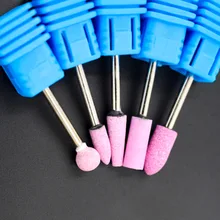 1 шт розовый цвет керамические каменные сверла для ногтей инструменты для дизайна ногтей Электрический Маникюрный станок аксессуары резак пилочки для ногтей