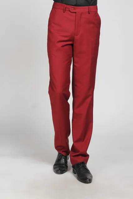 Aliexpress.com : Buy Men Business Formal Wine Red Suit Pants Wedding ...