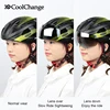 CoolChange casque de cyclisme avec lumière coupe-vent lunettes casque de vélo vtt insecte Net intégralement moulé hommes femmes casque de vélo ► Photo 3/6