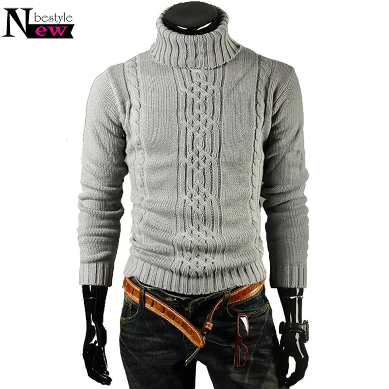 

Male Sweater Pullover 2019 Men Casual Slim Sweaters Solid High Lapel Jacquard Hedging Men Knitted Sweater Turtleneck Knitwear