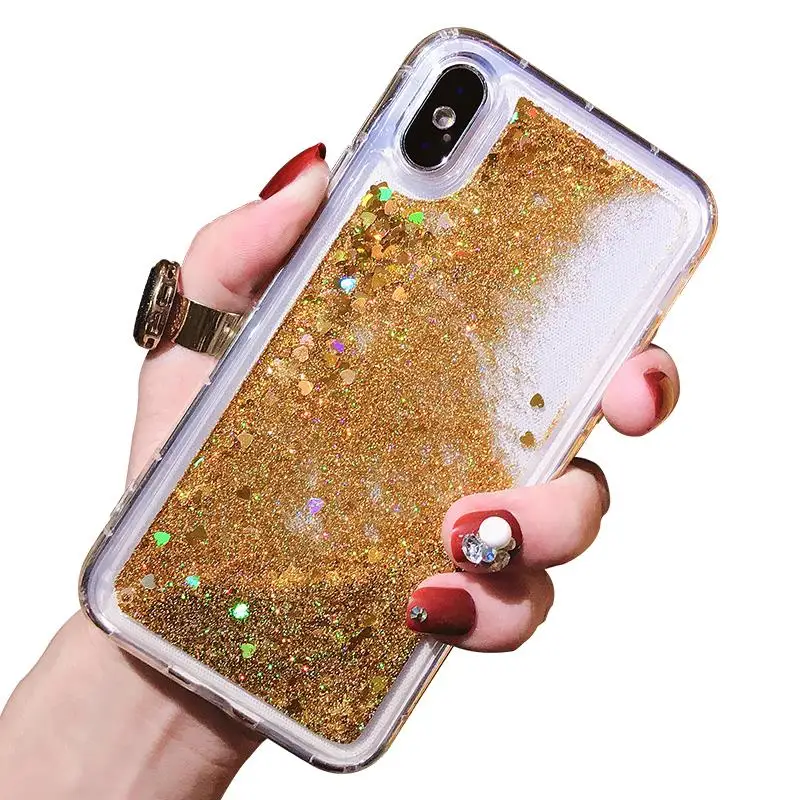 Роскошный блестящий жидкий песок зыбучий песок звезда чехол для iphone 5 5S SE 6 6S 7 8 Plus X прозрачный жесткий чехол Капа для iphone 7