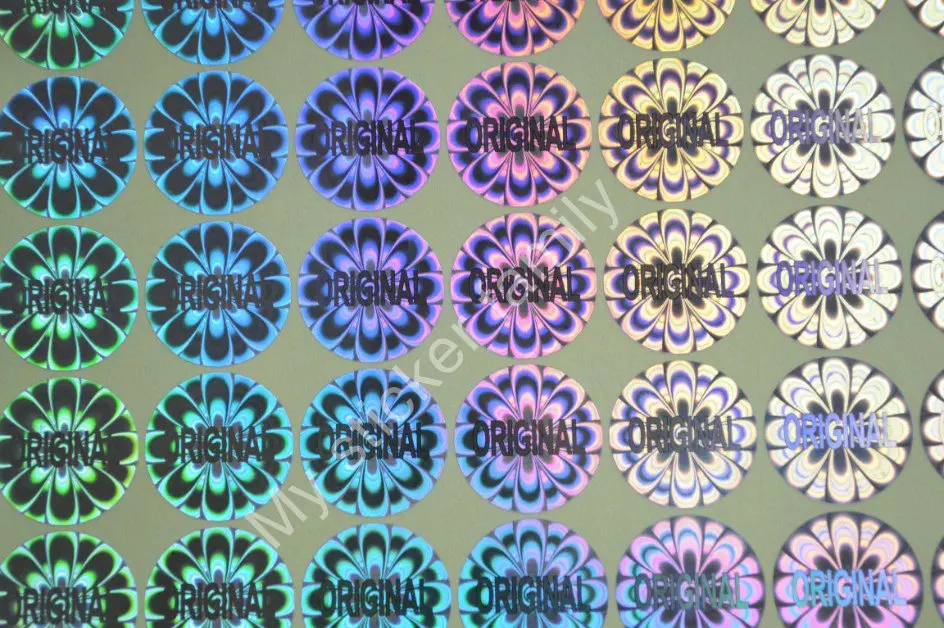 

ORIGINAL hologram sticker for packaging and products Colors are in silver and golden Free shipping
