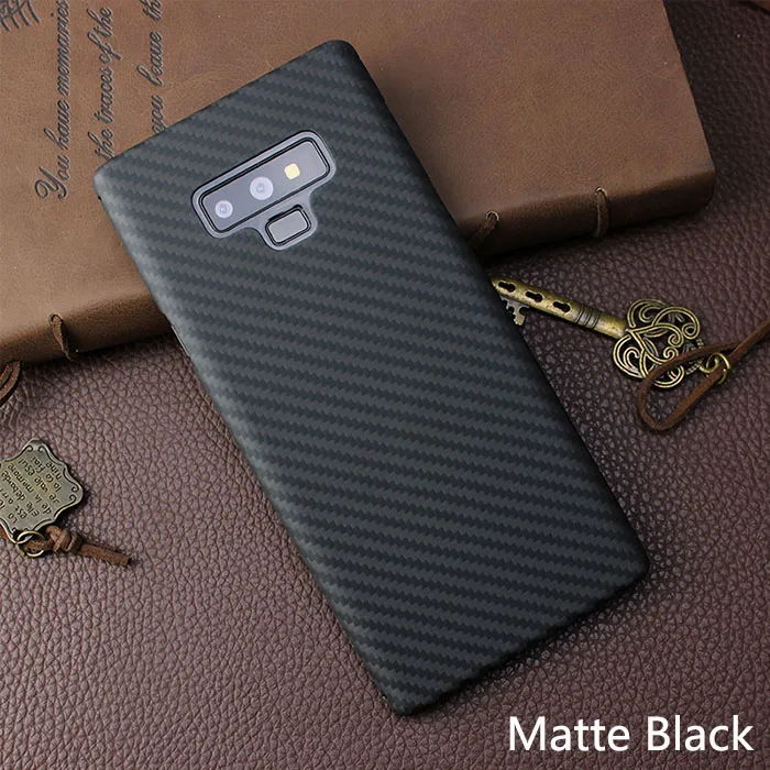 Matte Black Чехол для samsung Note 9, Роскошный Жесткий Тонкий чехол из настоящего углеродного волокна, противоударный защитный чехол для телефона для Note 9, задняя крышка, Hoesjes Funda - Цвет: Matte Black