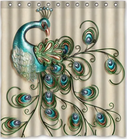 

SANMOU Beautiful Peacock Pattern Popular Bath Curtain Shower Curtain (60" x 72" ) with Hooks