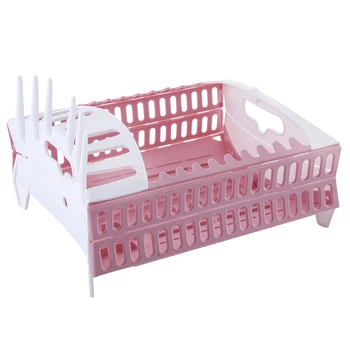 

1PC Dish Drying Rack Plastic Foldable Household Plate Rack Storage Rack Tableware Organizer Dish Rack for Home Kitchen