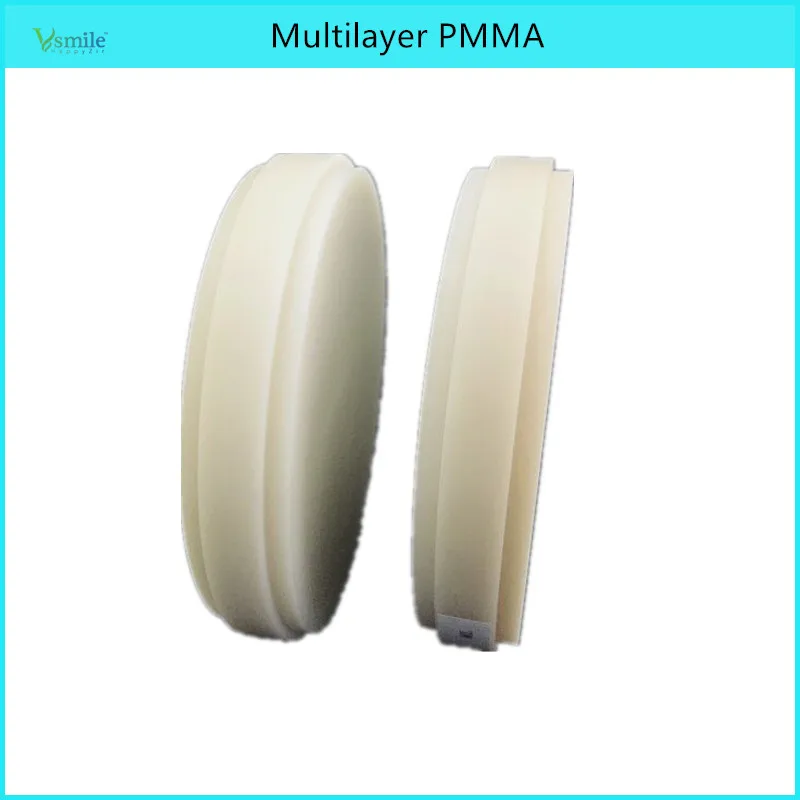

2 Pcs/lot open CAD CAM System Dental Milling Dental multilayer PMMA Blank A1 A2 A3