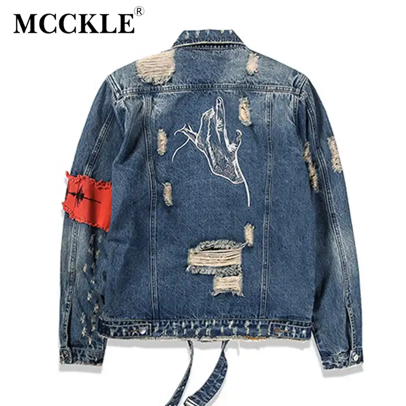ripped mens jean jacket
