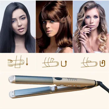 

2-in-1 Professional Hair Straightening Dual Use Hair Straightener & Hair Curler Flat Iron Curling Iron Hair Styling Tools 47