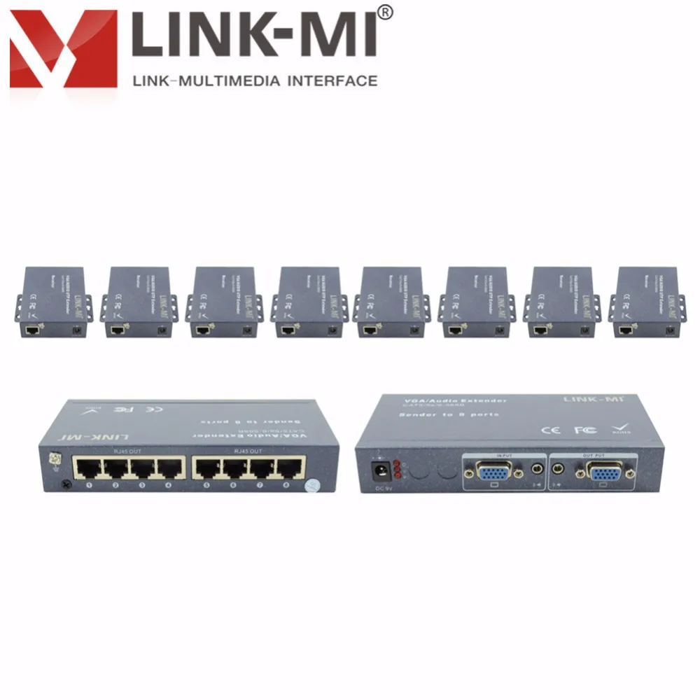 LINK-MI LM-108T VGA удлинитель 200 метров 1x8 vga сплиттер с 8 приемниками по одному RJ45Cat5e/6 кабель передатчик сигнала 350 МГц