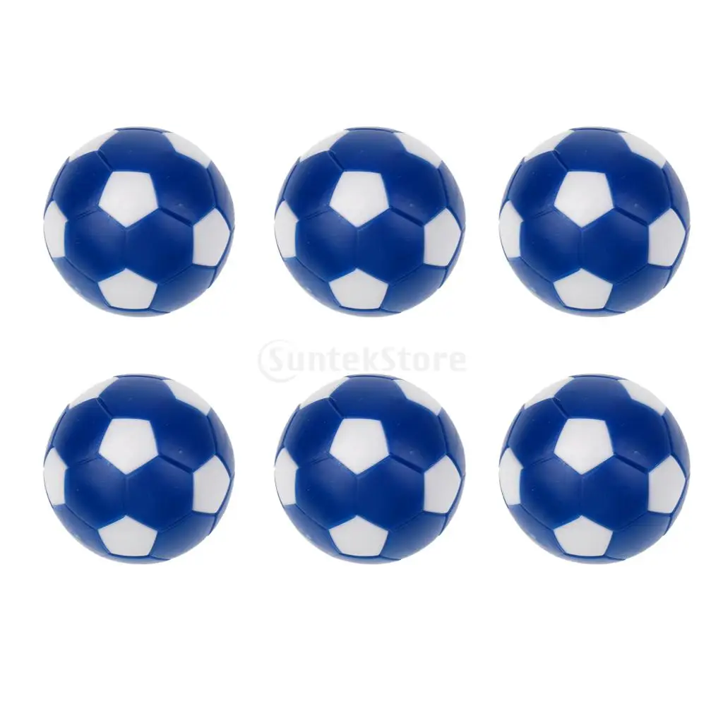 파란색과 흰색 테이블 축구 Foosballs 미니 축구공 탁상 게임용 교체 공 6 팩, 36mmmini soccer ballstable soccermini soccer