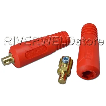 

Red Color Quick Fitting Cable Connector-Plug DKJ10-25 200A Welding Machine 2PK