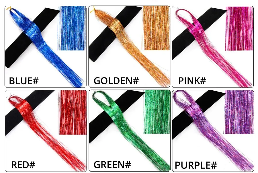 Alileader блестящая мишура для наращивания волос Радужный цвет для девочек и женщин красный/золотой/зеленый аксессуары для укладки волос